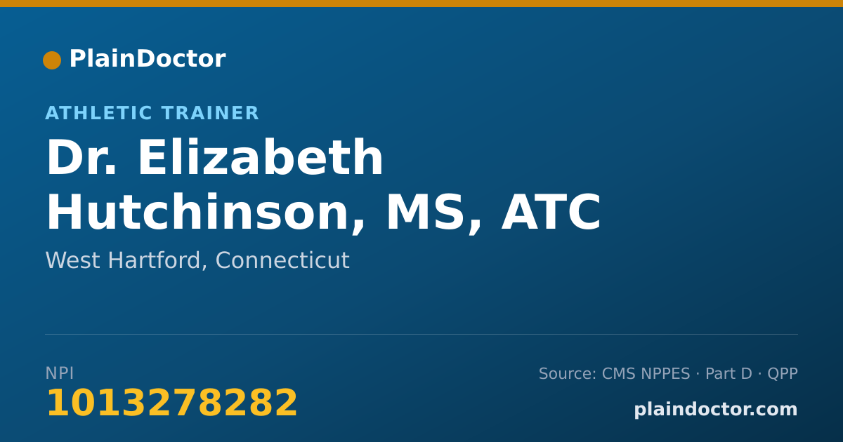 Shareable card for Elizabeth Hutchinson, MS, ATC - Athletic Trainer, West Hartford, CT