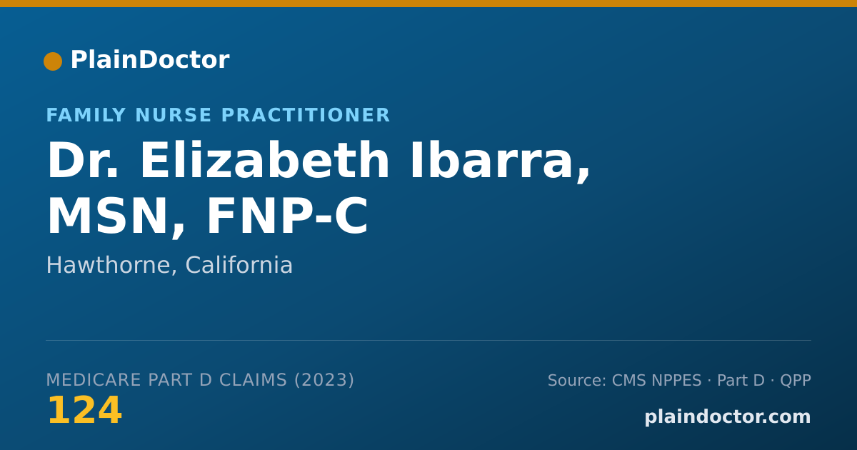 Shareable card for Elizabeth Ibarra, MSN, FNP-C - Family Nurse Practitioner, Hawthorne, CA