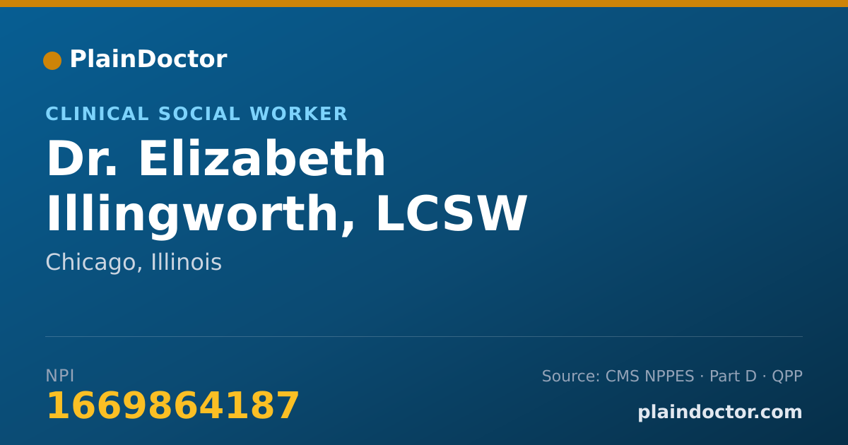 Shareable card for Elizabeth Illingworth, LCSW - Clinical Social Worker, Chicago, IL