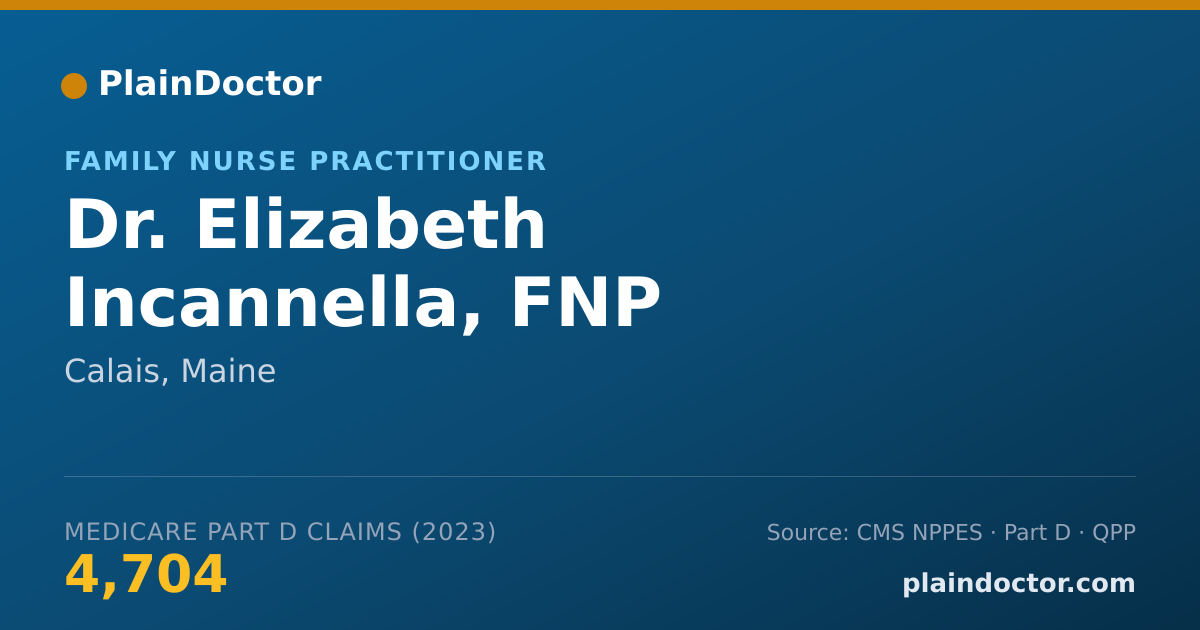 Shareable card for Elizabeth Incannella, FNP - Family Nurse Practitioner, Calais, ME