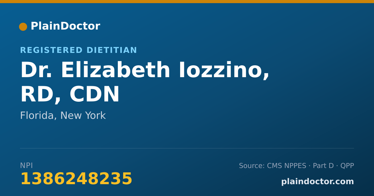 Shareable card for Elizabeth Iozzino, RD, CDN - Registered Dietitian, Florida, NY