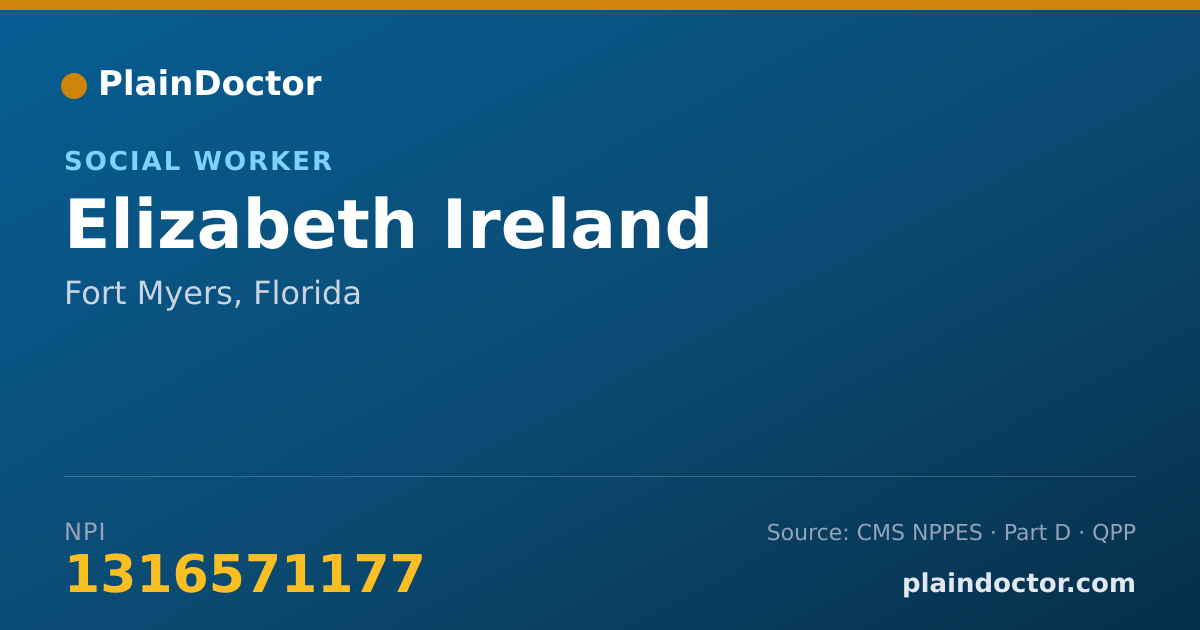 Shareable card for Elizabeth Ireland - Social Worker, Fort Myers, FL