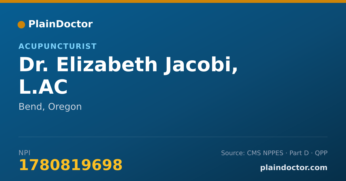 Shareable card for Elizabeth Jacobi, L.AC - Acupuncturist, Bend, OR