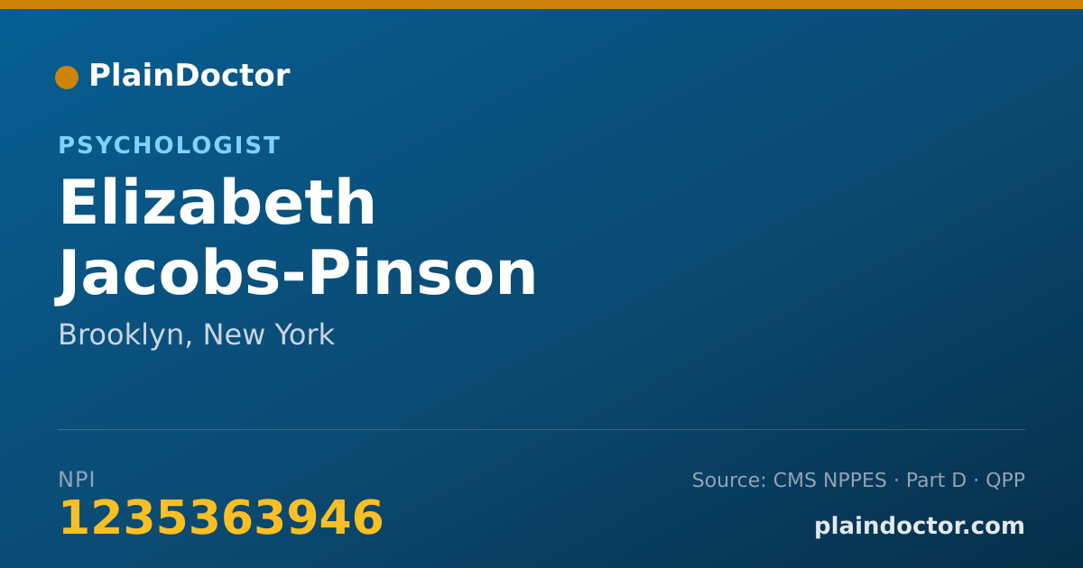 Shareable card for Elizabeth Jacobs-Pinson - Psychologist, Brooklyn, NY