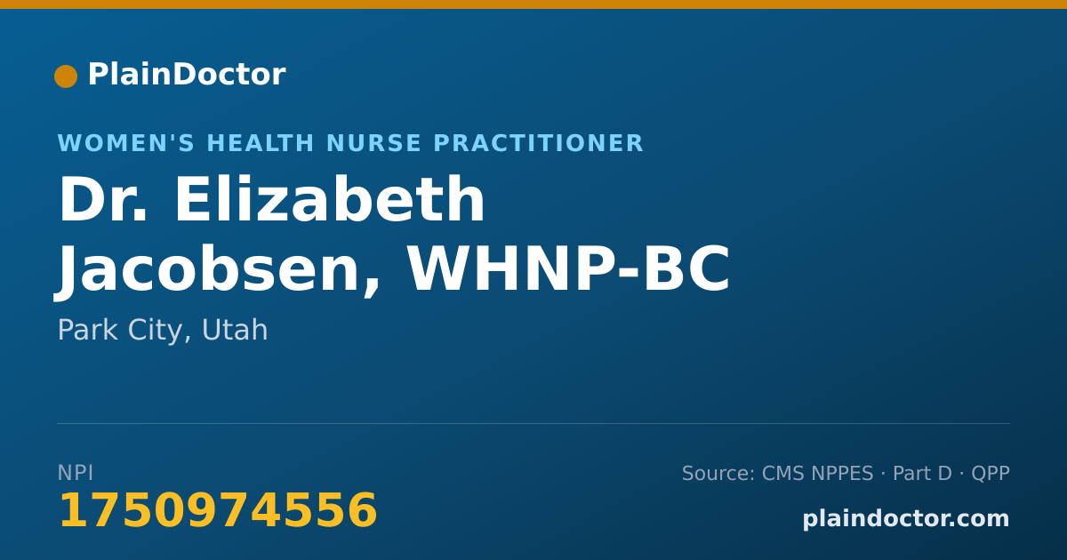 Shareable card for Elizabeth Jacobsen, WHNP-BC - Women's Health Nurse Practitioner, Park City, UT