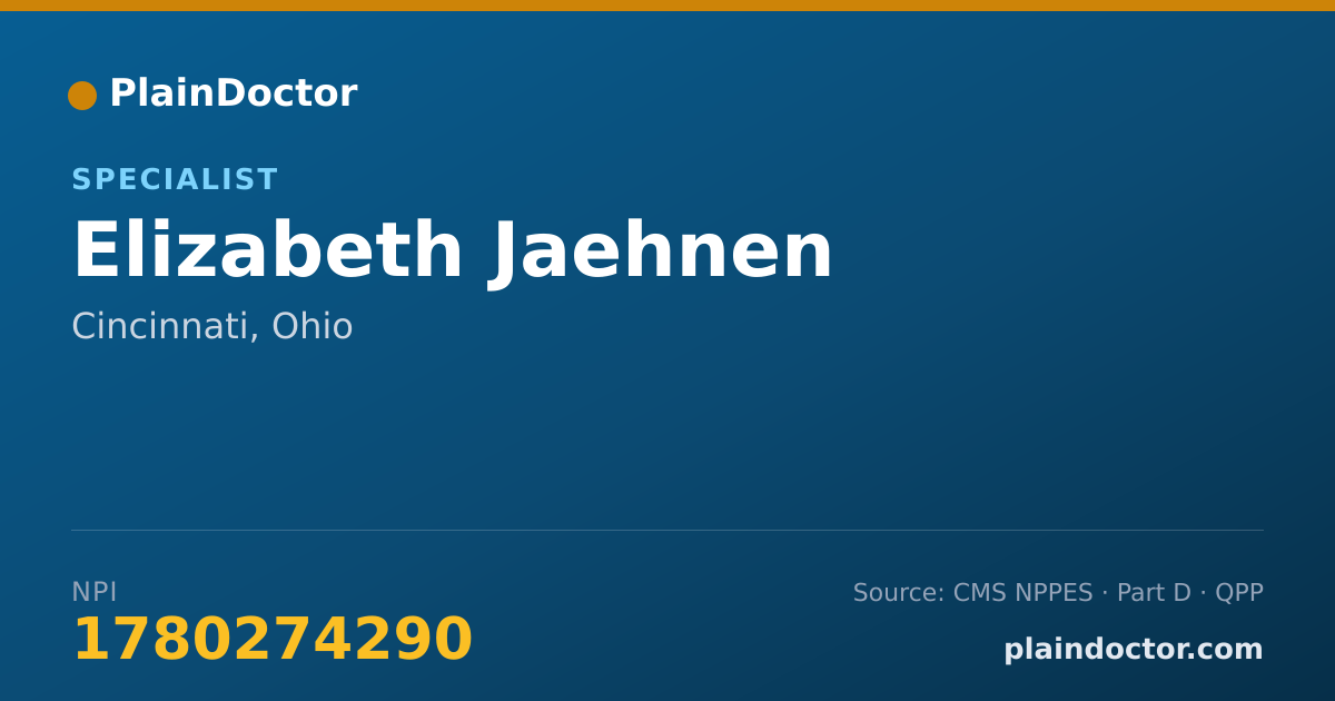 Shareable card for Elizabeth Jaehnen - Specialist, Cincinnati, OH