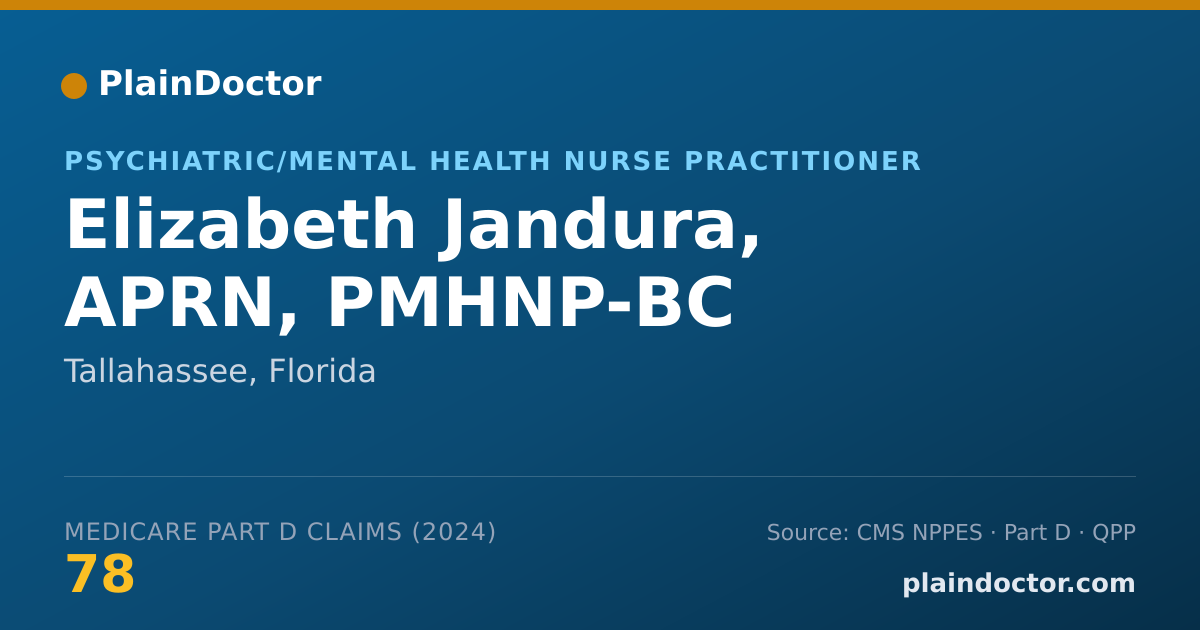 Shareable card for Elizabeth Jandura, APRN, PMHNP-BC - Psychiatric/Mental Health Nurse Practitioner, Tallahassee, FL