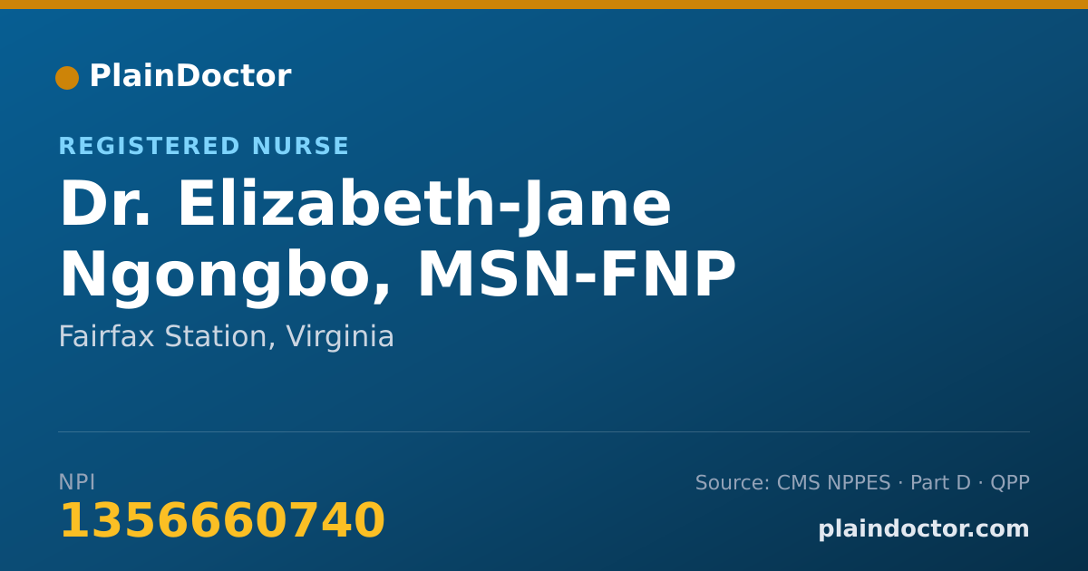Shareable card for Elizabeth-Jane Ngongbo, MSN-FNP - Registered Nurse, Fairfax Station, VA