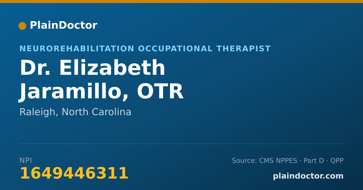 Shareable card for Elizabeth Jaramillo, OTR - Neurorehabilitation Occupational Therapist, Raleigh, NC