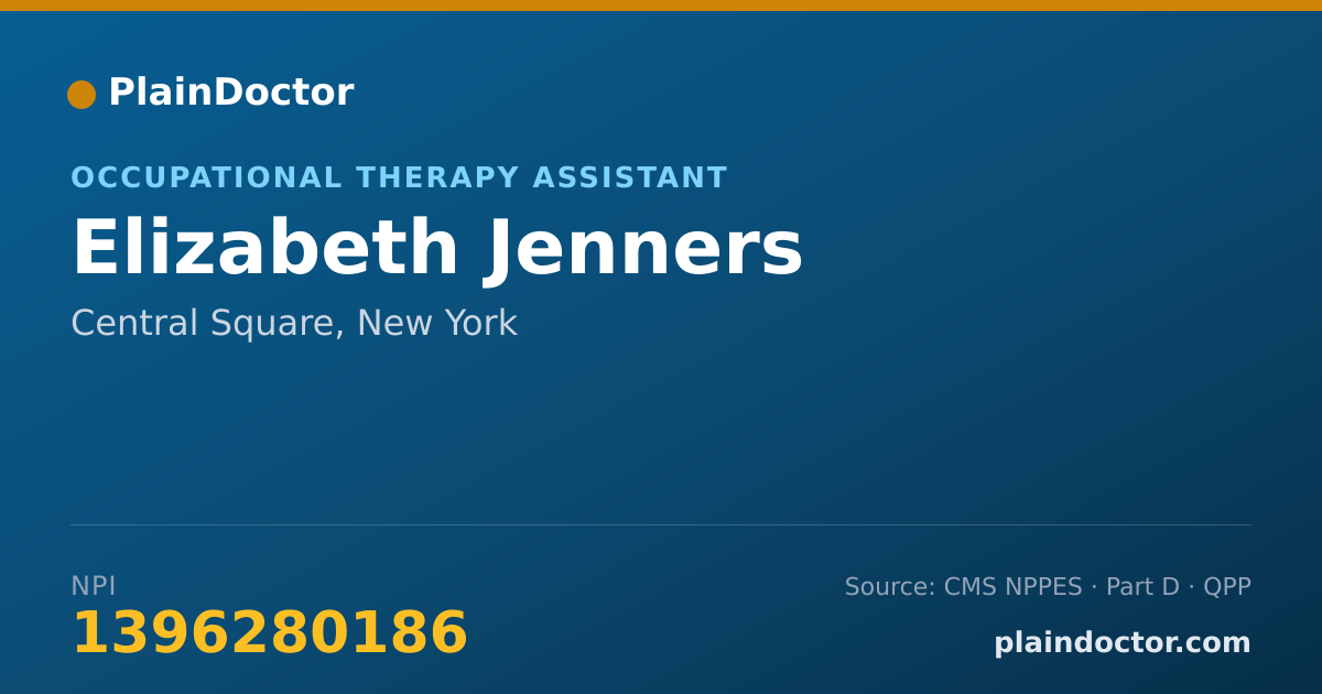 Shareable card for Elizabeth Jenners - Occupational Therapy Assistant, Central Square, NY