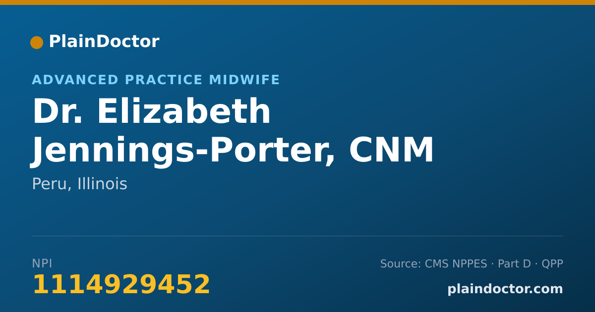 Shareable card for Elizabeth Jennings-Porter, CNM - Advanced Practice Midwife, Peru, IL