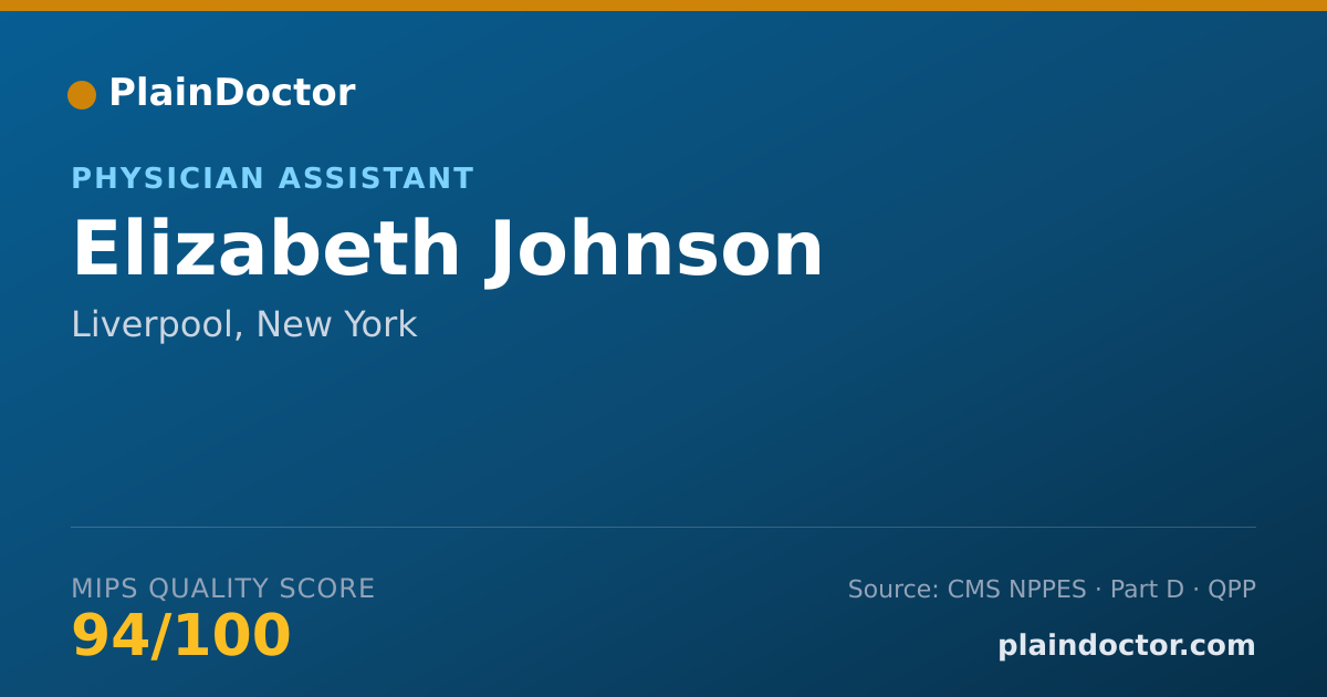 Shareable card for Elizabeth Johnson - Physician Assistant, Liverpool, NY