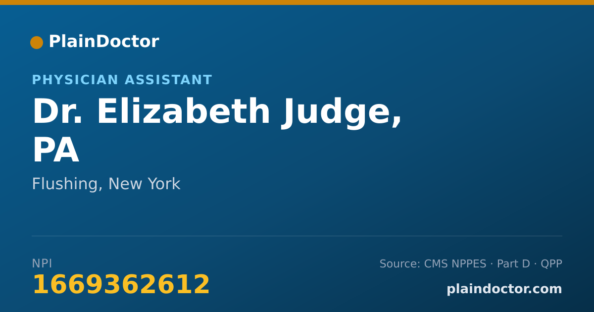 Shareable card for Elizabeth Judge, PA - Physician Assistant, Flushing, NY