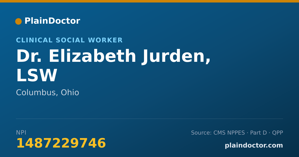 Shareable card for Elizabeth Jurden, LSW - Clinical Social Worker, Columbus, OH