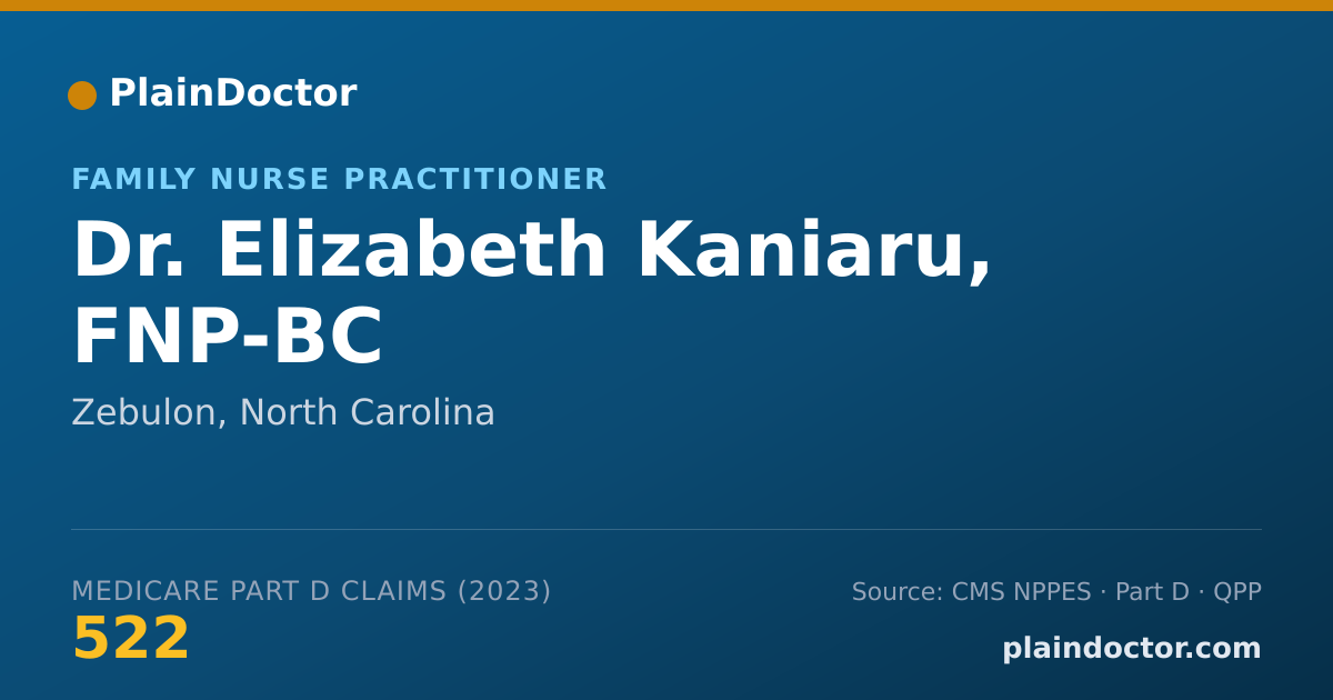 Shareable card for Elizabeth Kaniaru, FNP-BC - Family Nurse Practitioner, Zebulon, NC