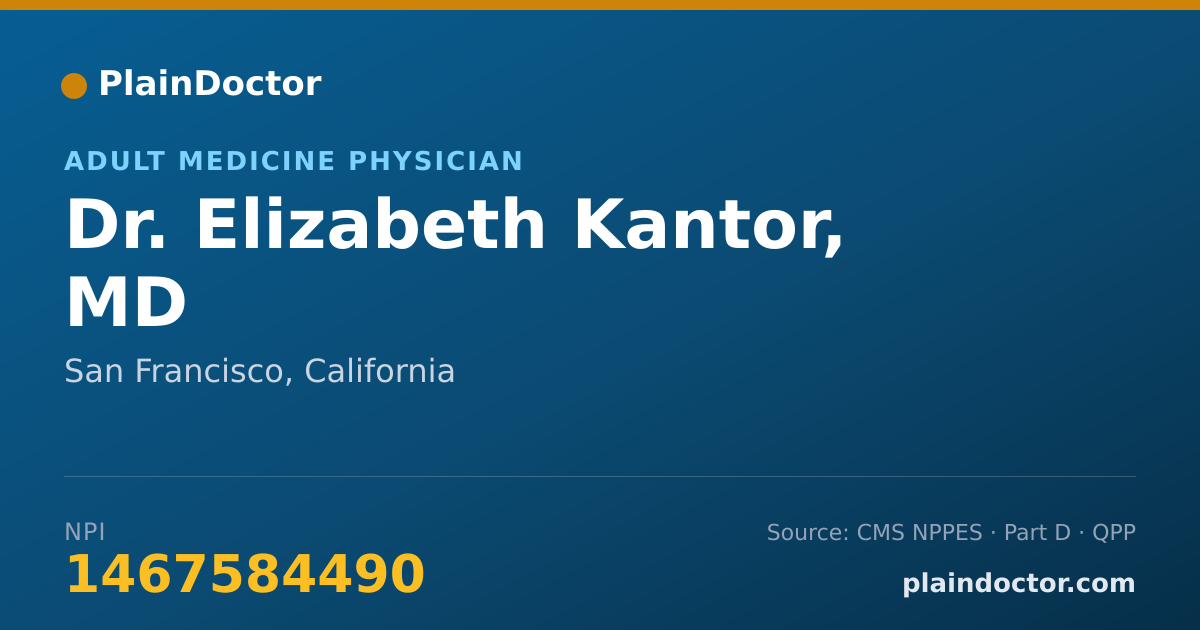 Shareable card for Elizabeth Kantor, MD - Adult Medicine Physician, San Francisco, CA