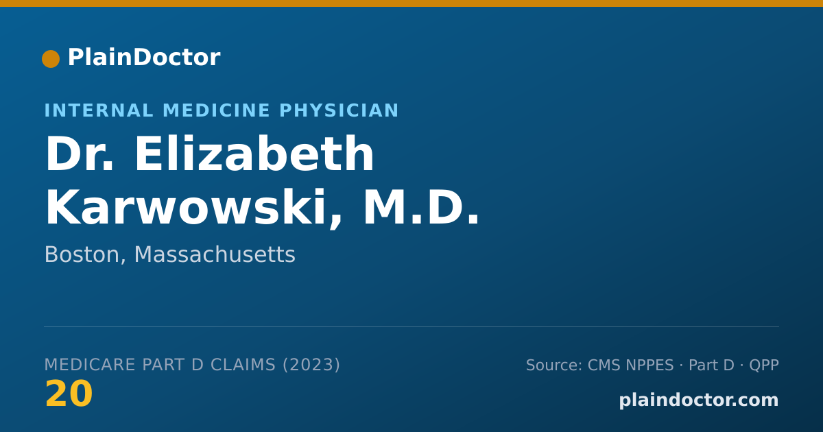Shareable card for Elizabeth Karwowski, M.D. - Internal Medicine Physician, Boston, MA