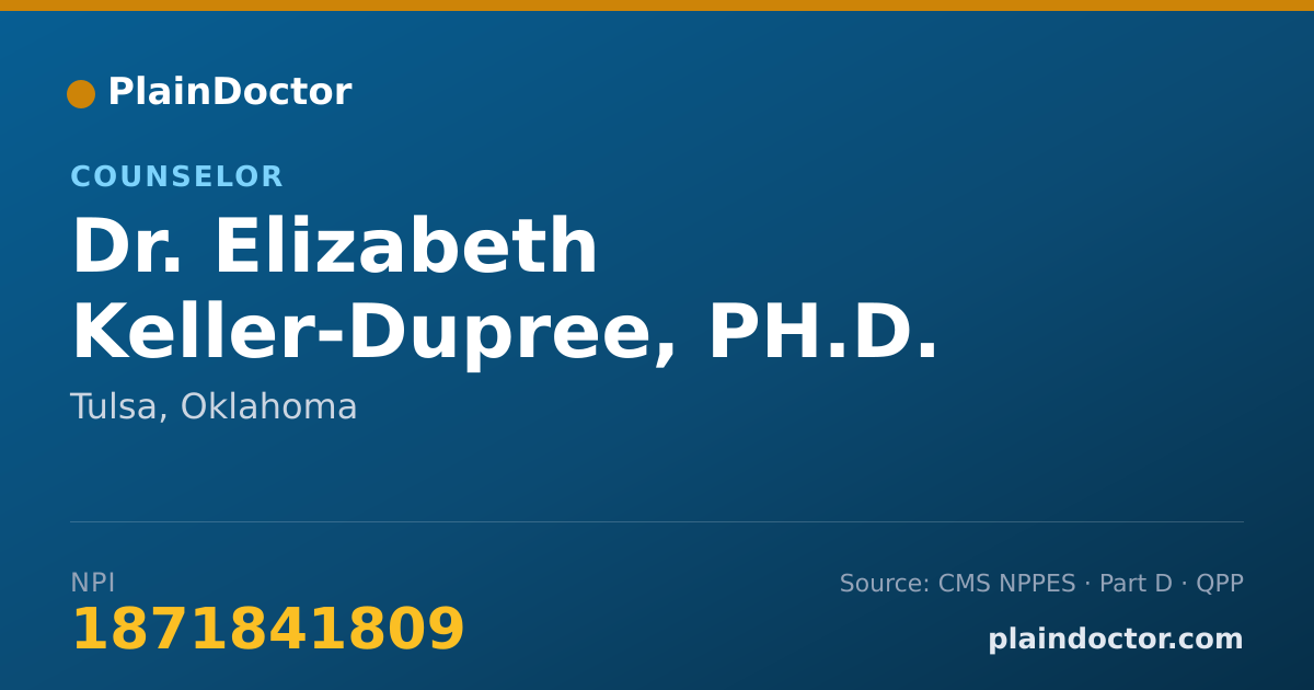 Shareable card for Elizabeth Keller-Dupree, PH.D. - Counselor, Tulsa, OK