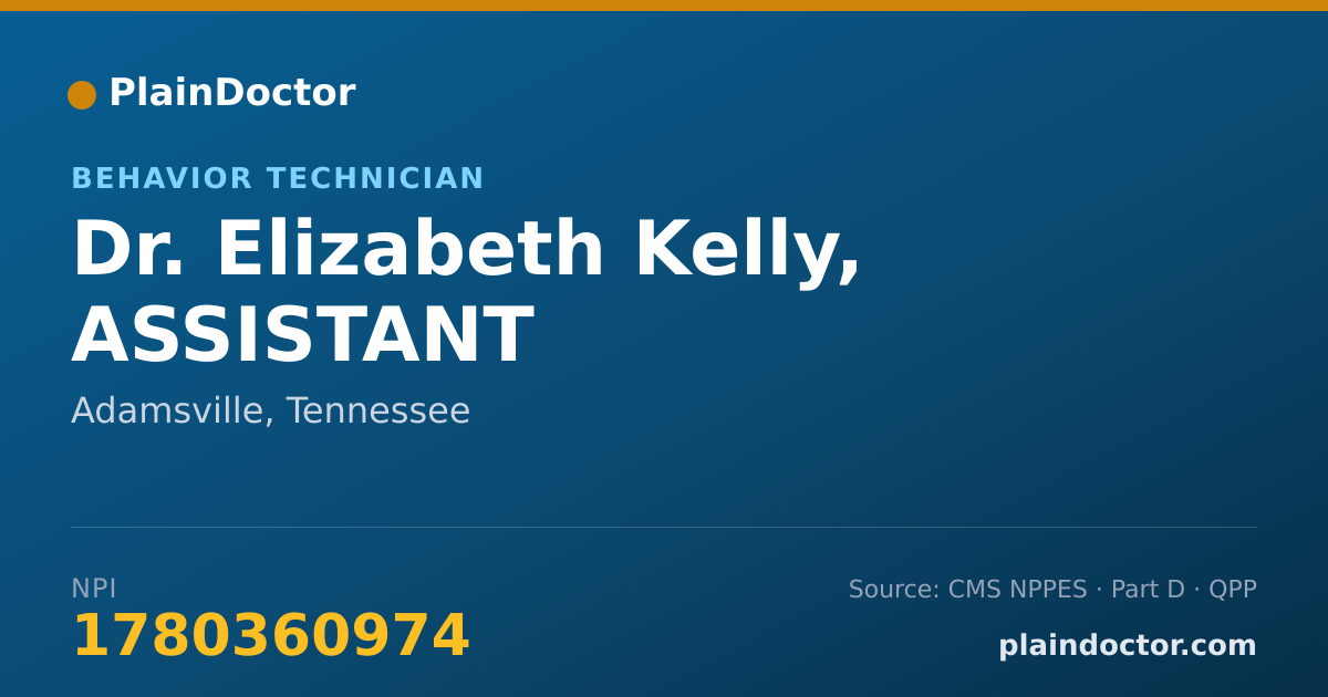 Shareable card for Elizabeth Kelly, ASSISTANT - Behavior Technician, Adamsville, TN