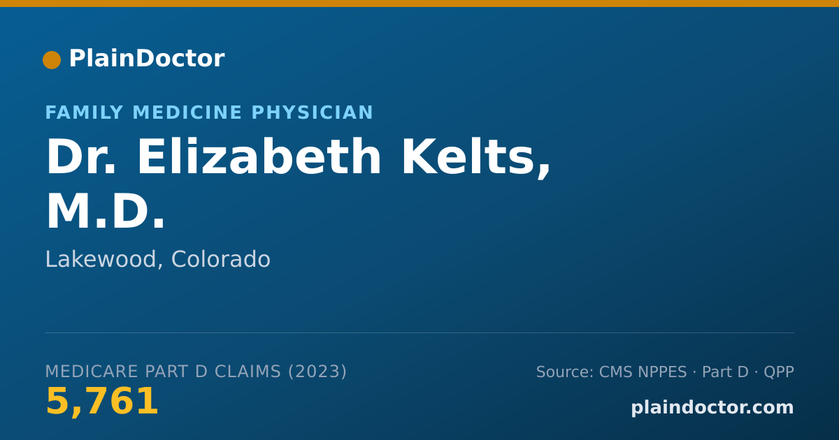 Shareable card for Elizabeth Kelts, M.D. - Family Medicine Physician, Lakewood, CO