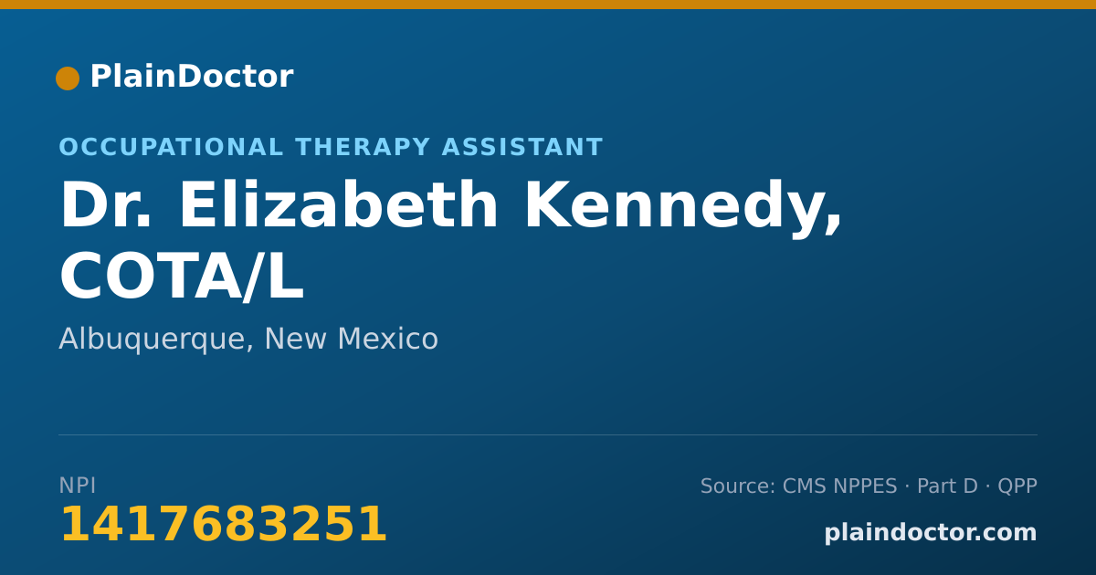 Shareable card for Elizabeth Kennedy, COTA/L - Occupational Therapy Assistant, Albuquerque, NM