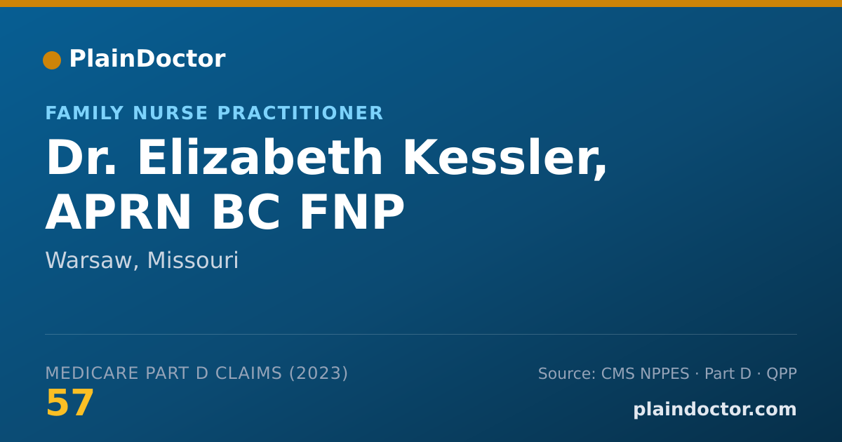 Shareable card for Elizabeth Kessler, APRN BC FNP - Family Nurse Practitioner, Warsaw, MO