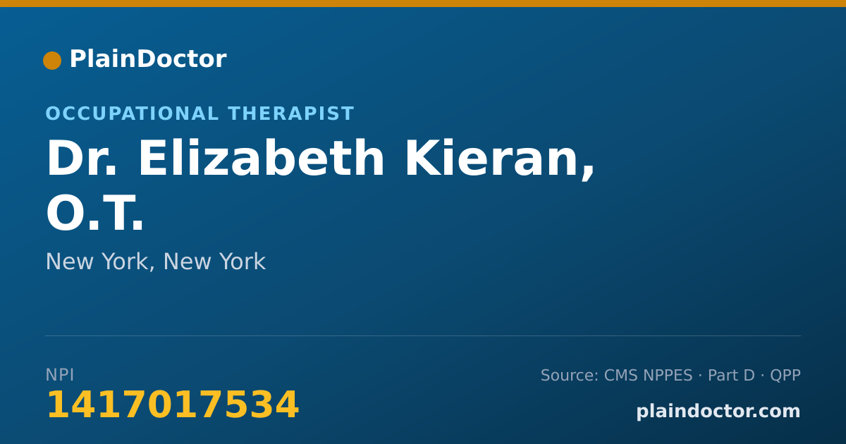 Shareable card for Elizabeth Kieran, O.T. - Occupational Therapist, New York, NY