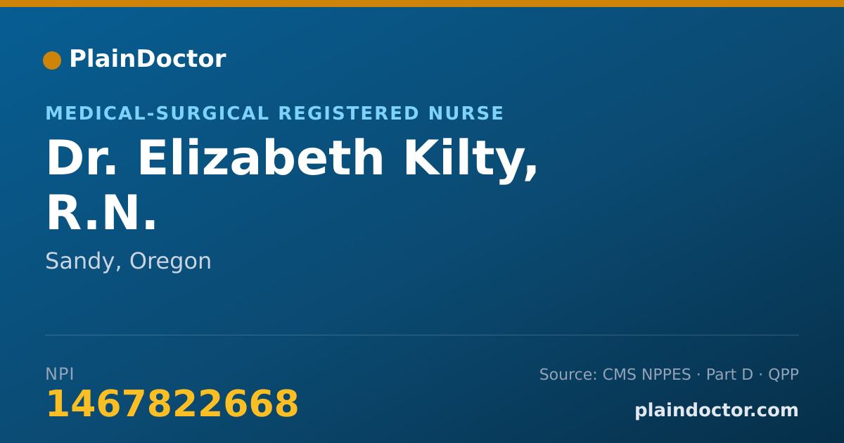 Shareable card for Elizabeth Kilty, R.N. - Medical-Surgical Registered Nurse, Sandy, OR