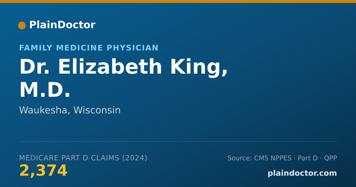 Shareable card for Elizabeth King, M.D. - Family Medicine Physician, Waukesha, WI