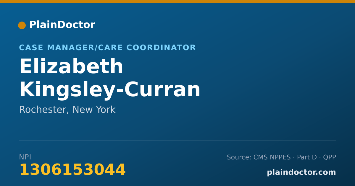 Shareable card for Elizabeth Kingsley-Curran - Case Manager/Care Coordinator, Rochester, NY