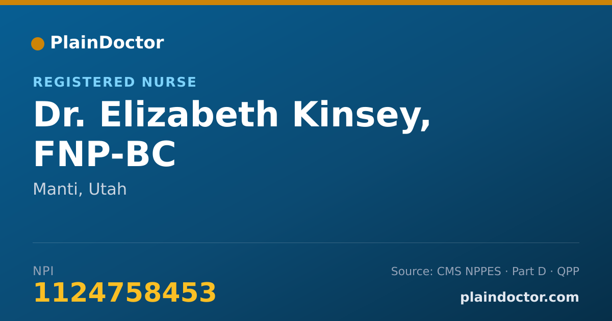 Shareable card for Elizabeth Kinsey, FNP-BC - Registered Nurse, Manti, UT