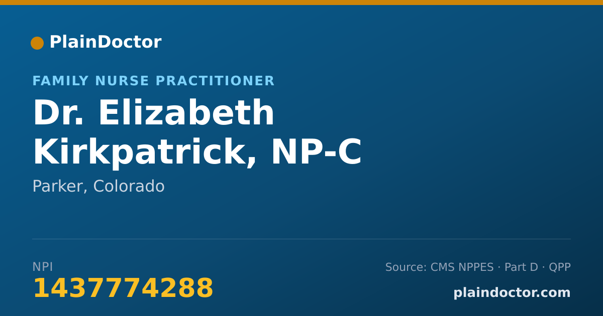 Shareable card for Elizabeth Kirkpatrick, NP-C - Family Nurse Practitioner, Parker, CO