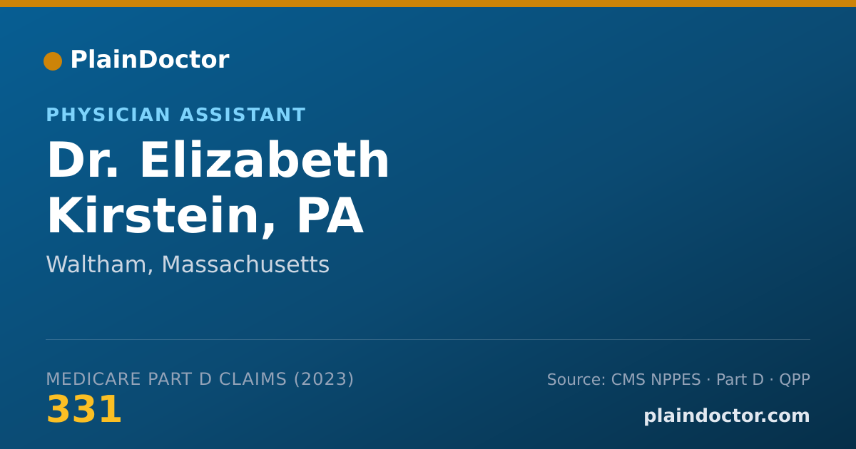 Shareable card for Elizabeth Kirstein, PA - Physician Assistant, Waltham, MA