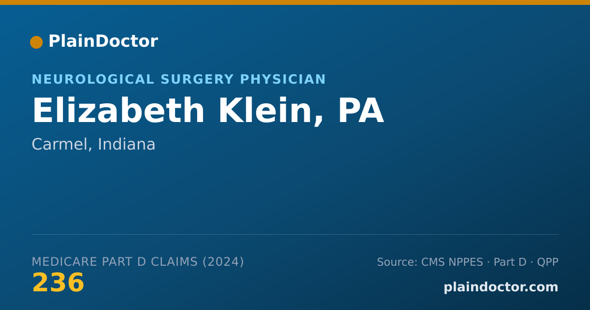 Shareable card for Elizabeth Klein, PA - Neurological Surgery Physician, Carmel, IN