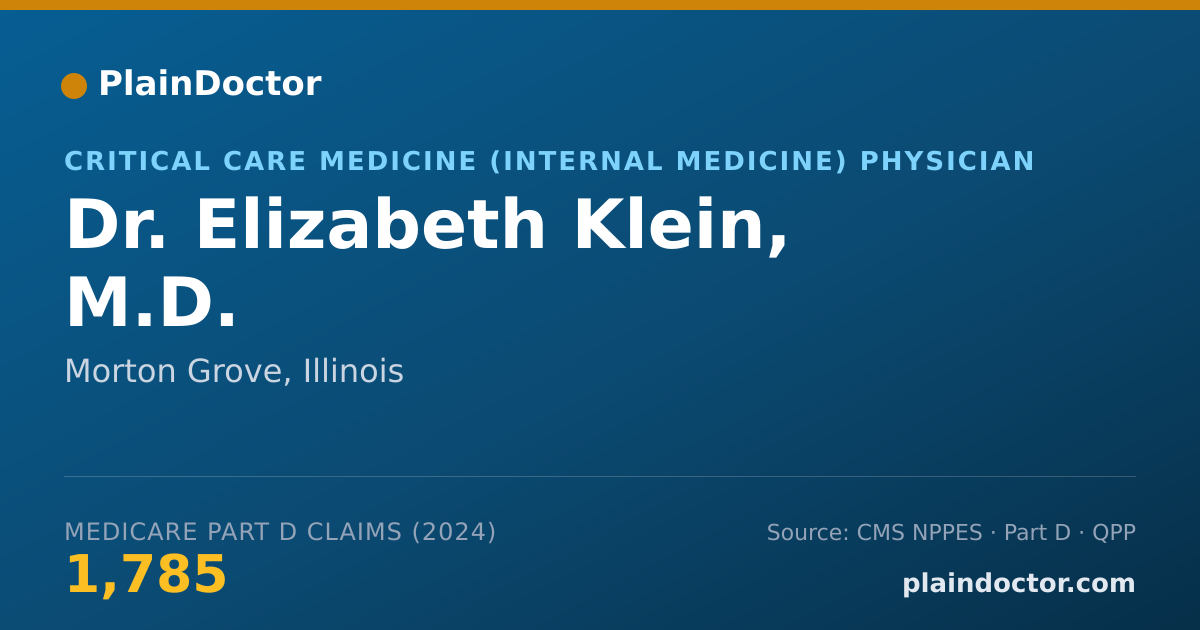 Shareable card for Elizabeth Klein, M.D. - Critical Care Medicine (Internal Medicine) Physician, Morton Grove, IL