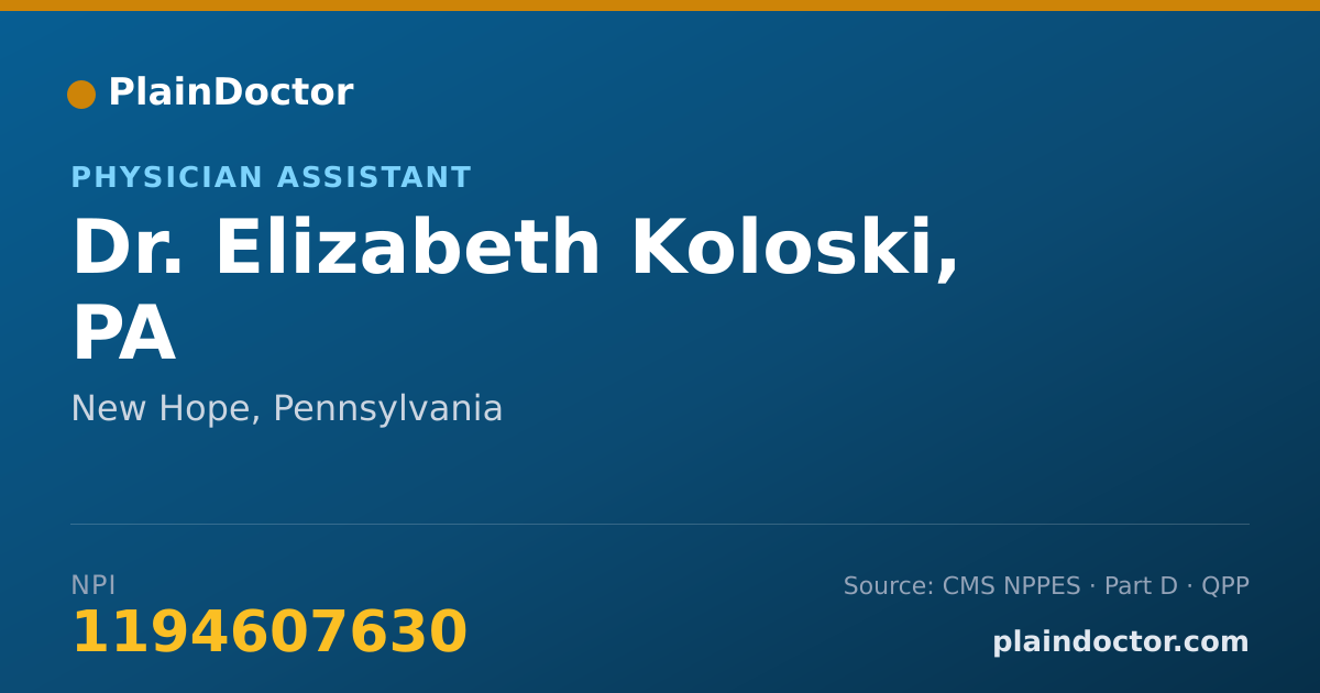 Shareable card for Elizabeth Koloski, PA - Physician Assistant, New Hope, PA