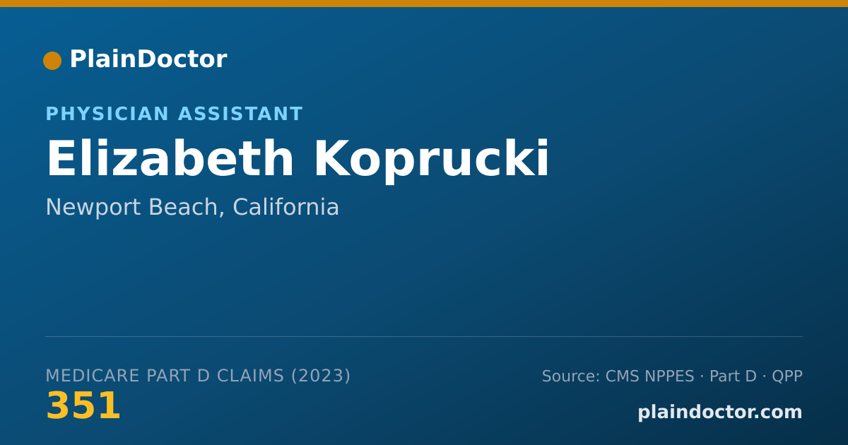 Shareable card for Elizabeth Koprucki - Physician Assistant, Newport Beach, CA