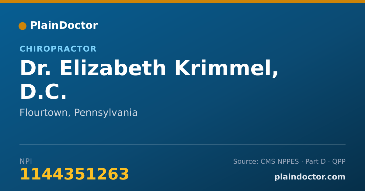 Shareable card for Elizabeth Krimmel, D.C. - Chiropractor, Flourtown, PA