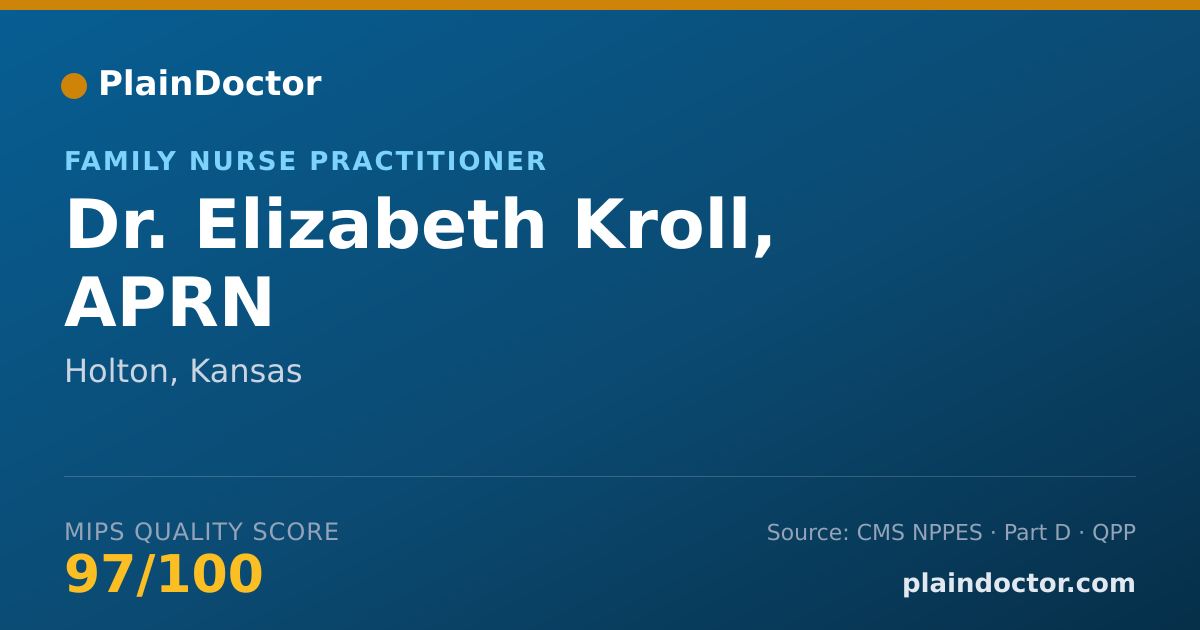Shareable card for Elizabeth Kroll, APRN - Family Nurse Practitioner, Holton, KS