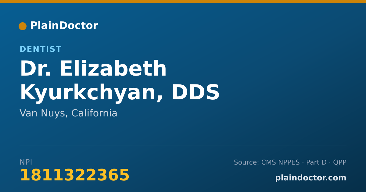 Shareable card for Elizabeth Kyurkchyan, DDS - Dentist, Van Nuys, CA