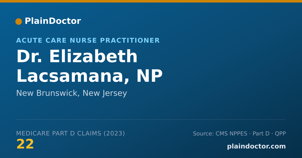Shareable card for Elizabeth Lacsamana, NP - Acute Care Nurse Practitioner, New Brunswick, NJ