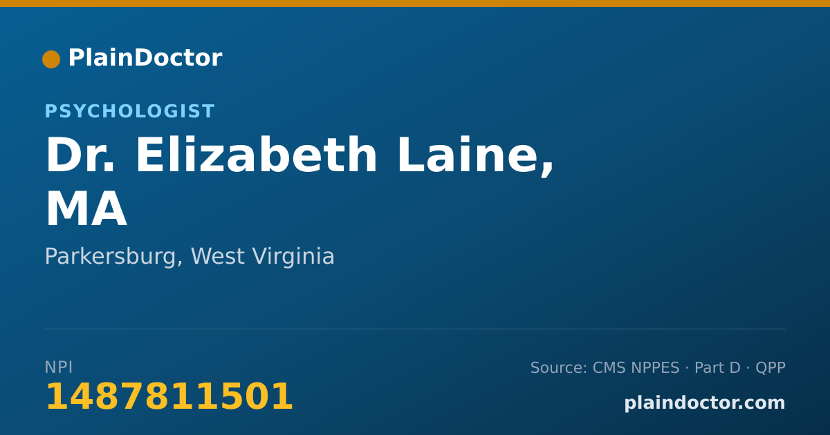 Shareable card for Elizabeth Laine, MA - Psychologist, Parkersburg, WV