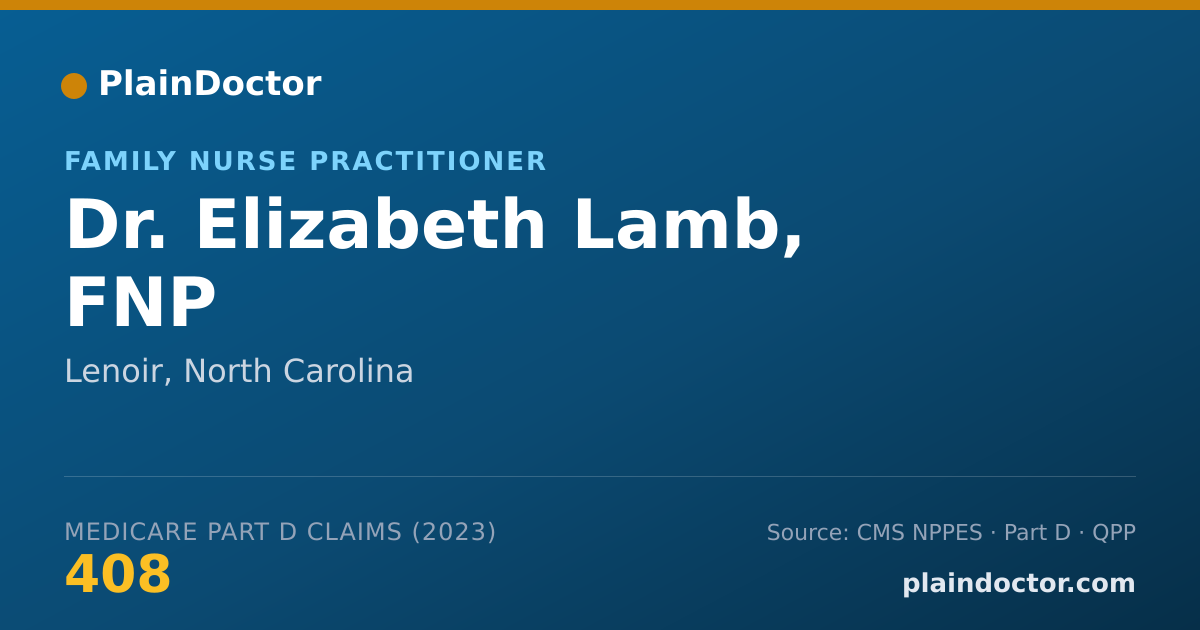 Shareable card for Elizabeth Lamb, FNP - Family Nurse Practitioner, Lenoir, NC