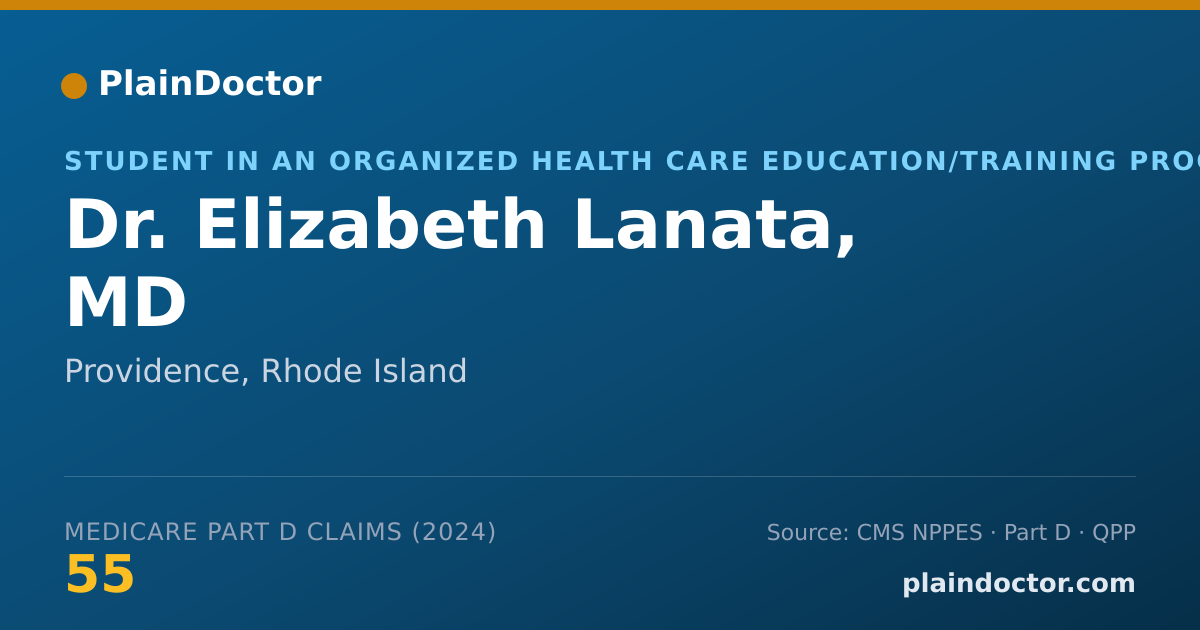 Shareable card for Elizabeth Lanata, MD - Student in an Organized Health Care Education/Training Program, Providence, RI