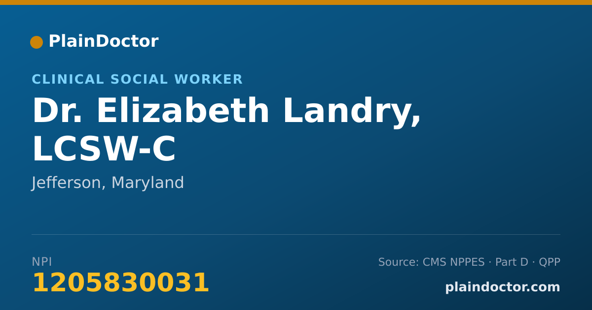 Shareable card for Elizabeth Landry, LCSW-C - Clinical Social Worker, Jefferson, MD