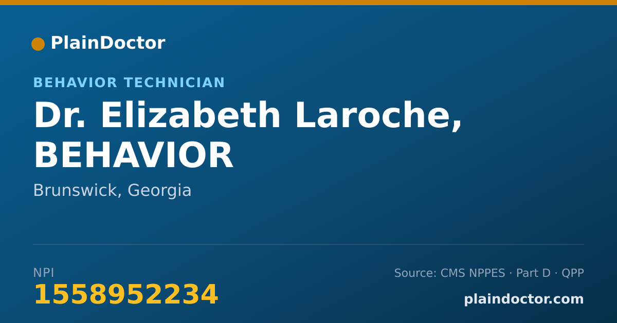Shareable card for Elizabeth Laroche, BEHAVIOR - Behavior Technician, Brunswick, GA