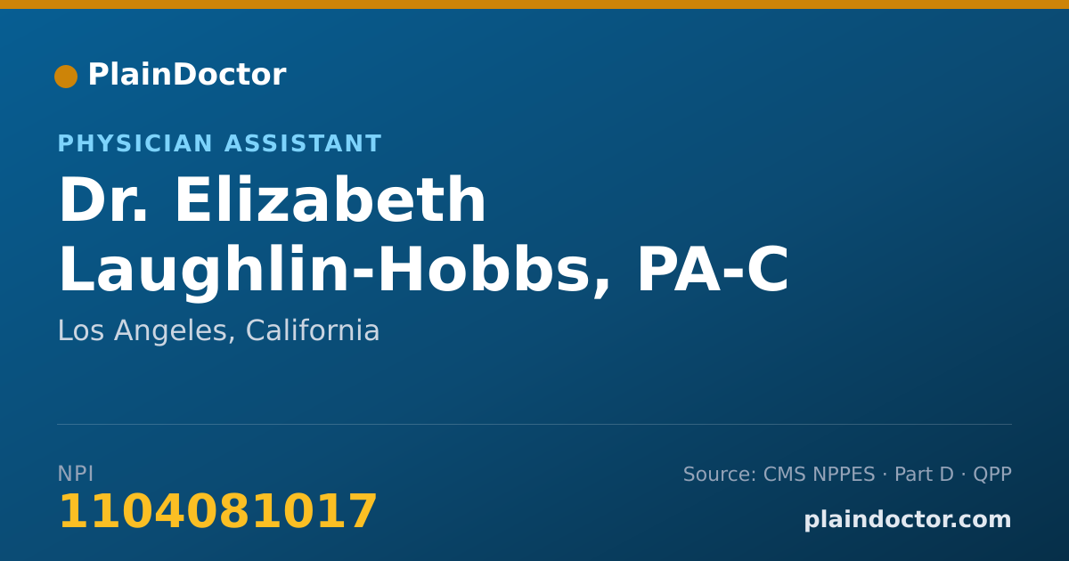 Shareable card for Elizabeth Laughlin-Hobbs, PA-C - Physician Assistant, Los Angeles, CA