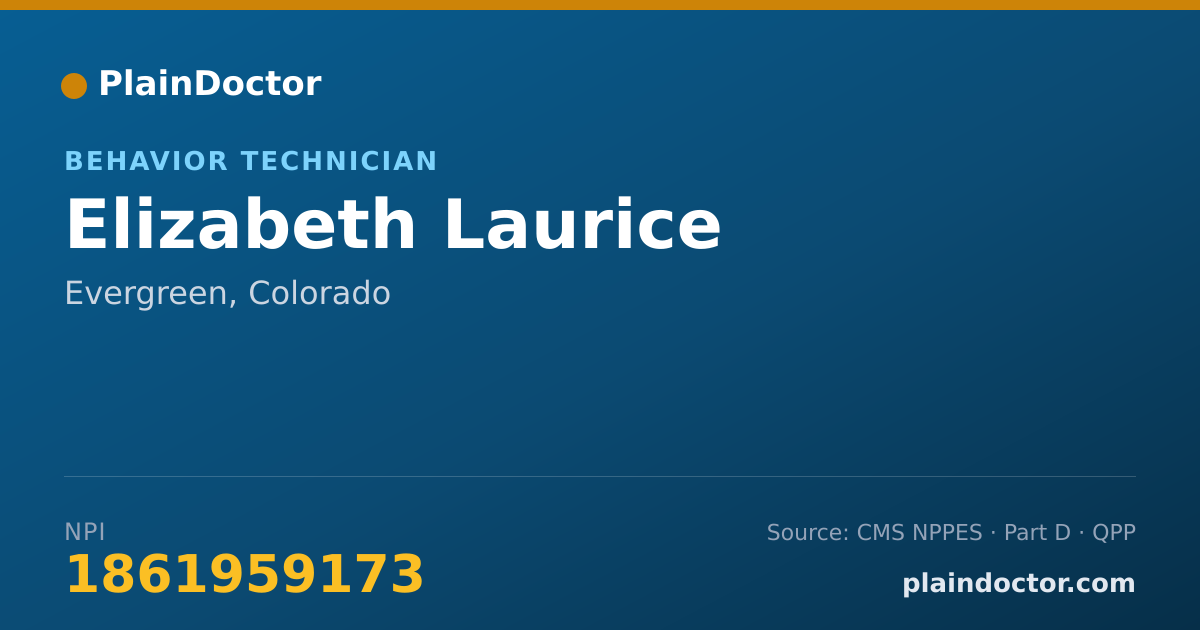 Shareable card for Elizabeth Laurice - Behavior Technician, Evergreen, CO