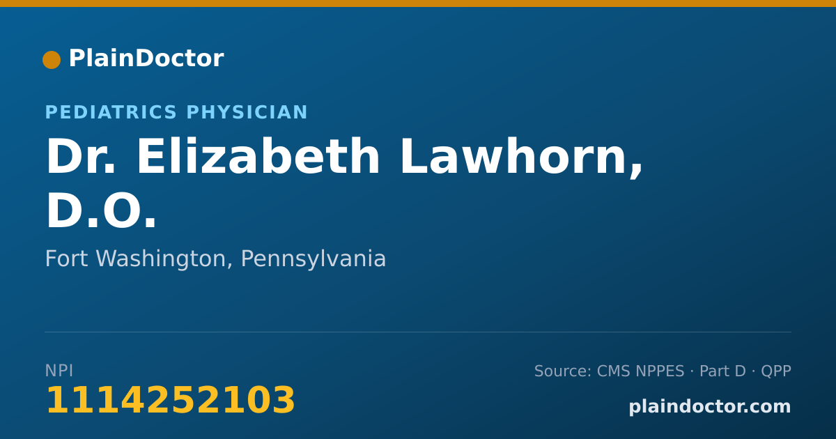 Shareable card for Elizabeth Lawhorn, D.O. - Pediatrics Physician, Fort Washington, PA