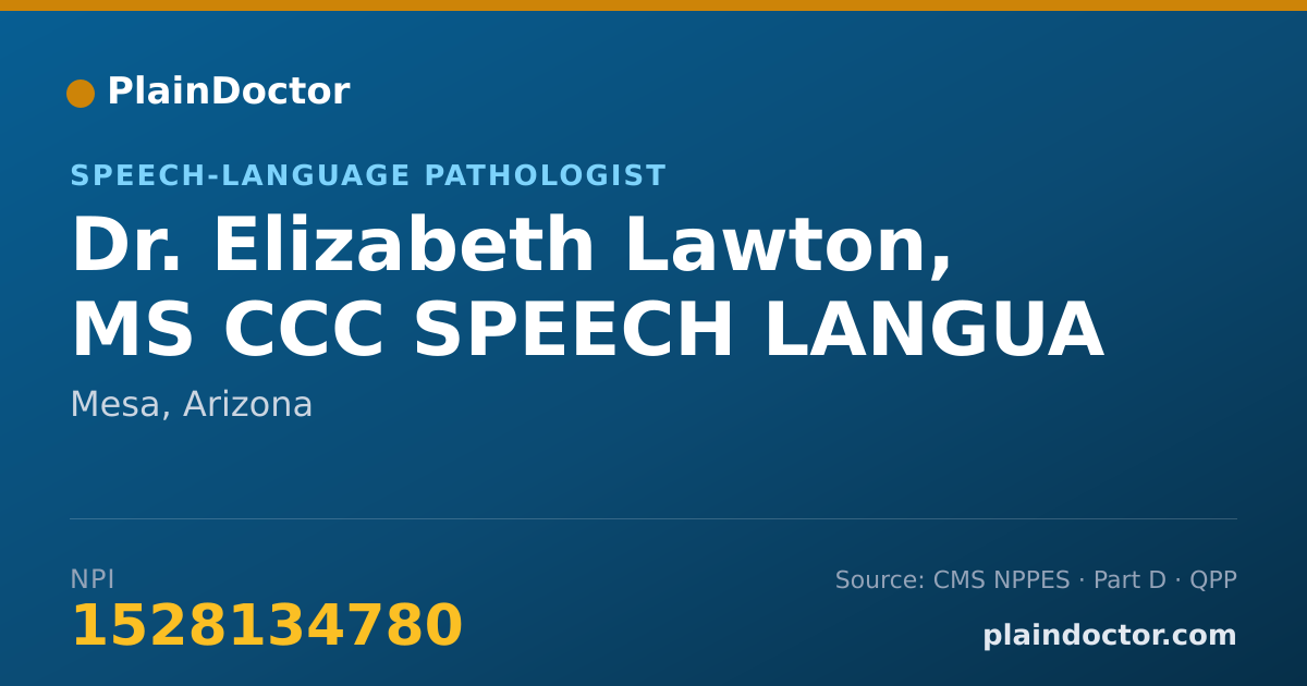 Shareable card for Elizabeth Lawton, MS CCC SPEECH LANGUA - Speech-Language Pathologist, Mesa, AZ